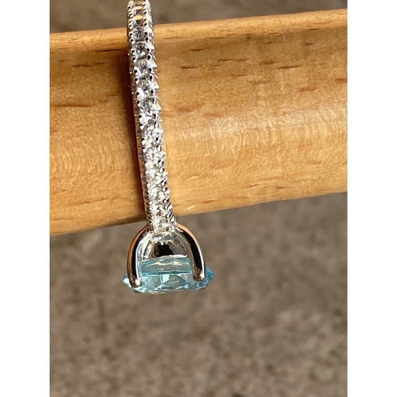 925 BBJ Ring Sterling Silver Aqua Blue Tourmaline & CZs Size 9 4.55g - Picture 12 of 12
